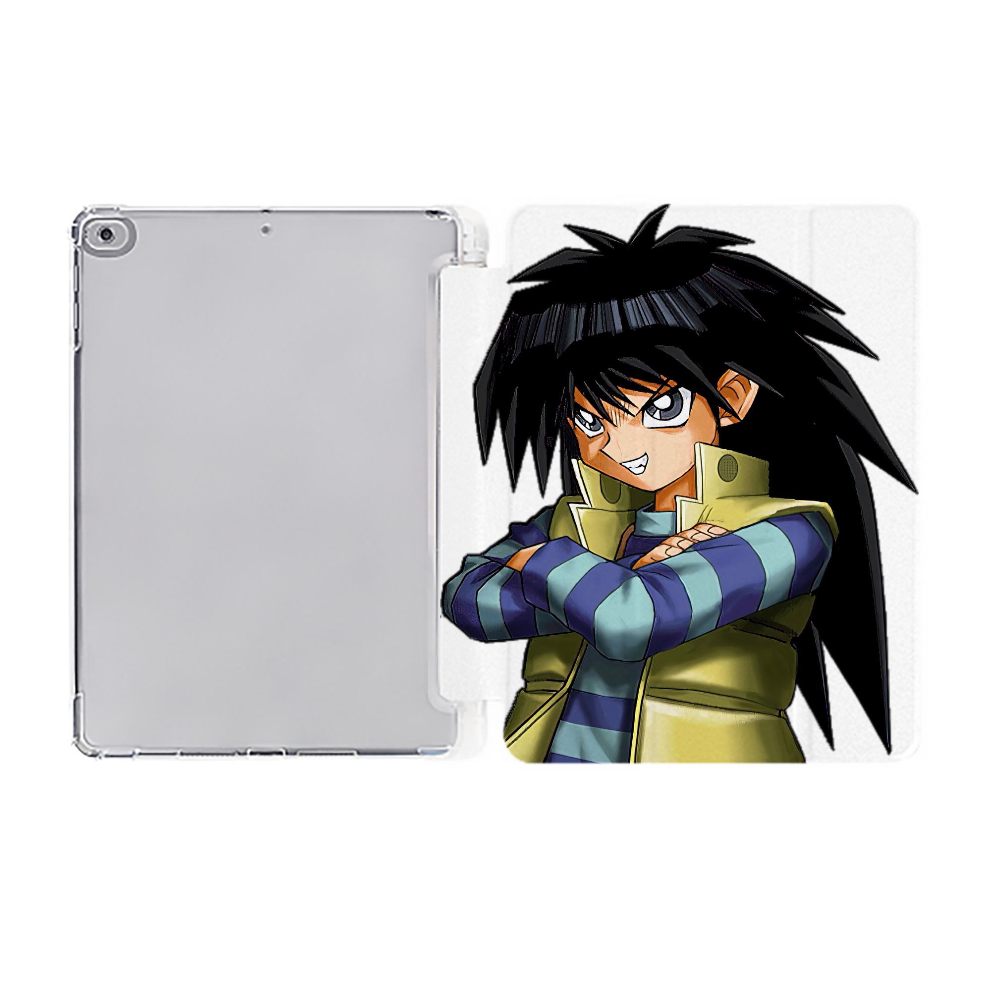 （画像用） 遊☆戯☆王 Yu-Gi-Oh! IPad ケース ペン収納付き 三つ折りスタンド PUレザー×シリコン 対応機種9.5/10.5/10.9インチ